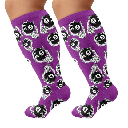 Chaussettes de compression à tête de mort 8-Ball grandes tailles - image 8