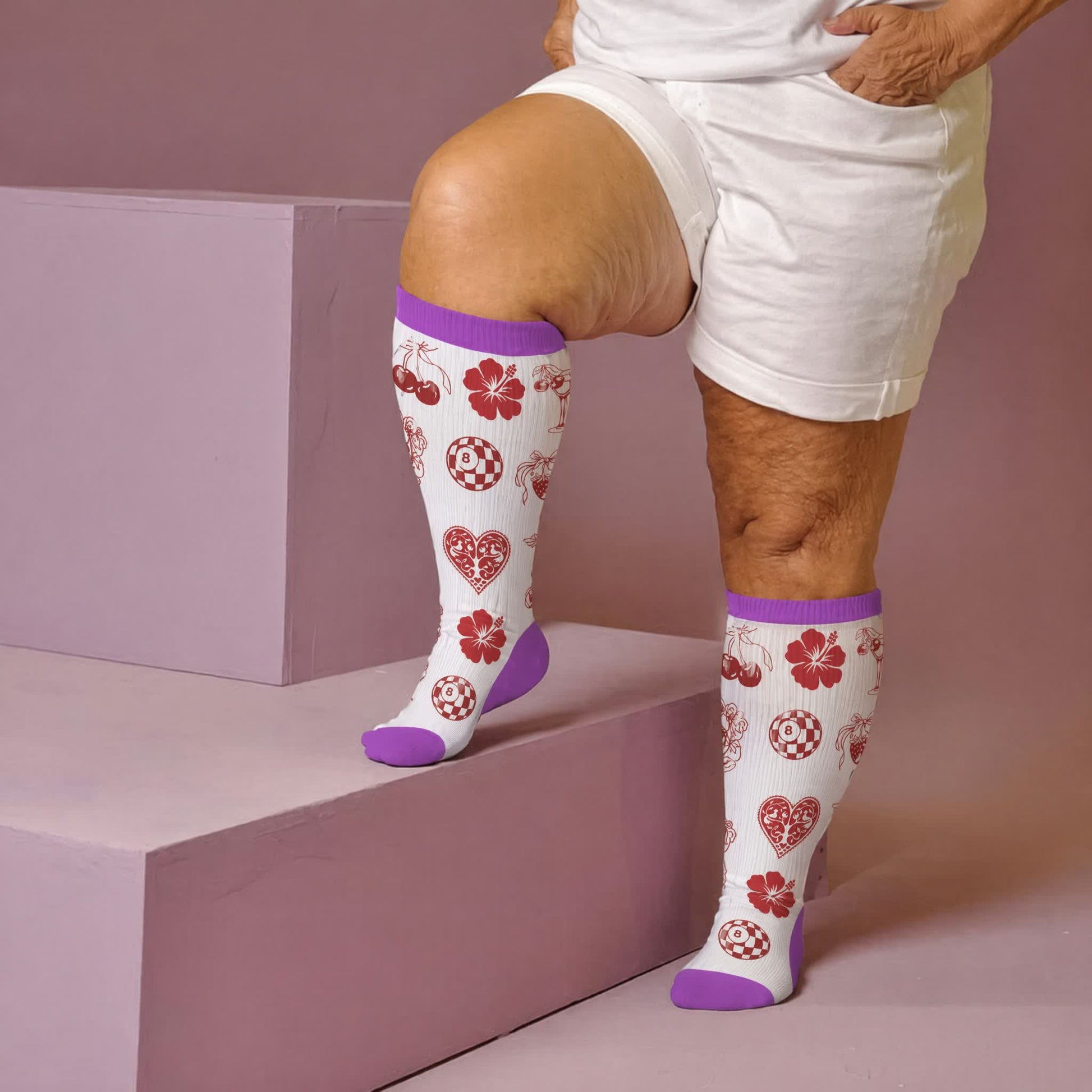 Chaussettes de compression Lemon Cocktail grande taille - Violet (1 paire) - 4XL - image 3