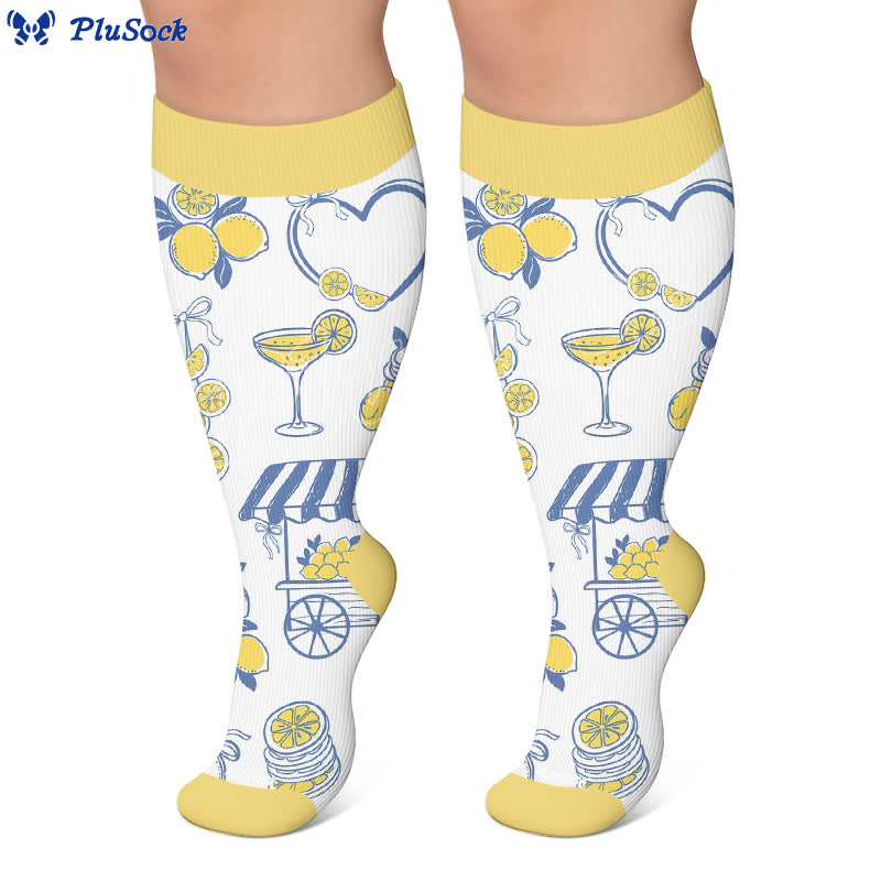 Chaussettes de compression Lemon Cocktail grande taille - image 5