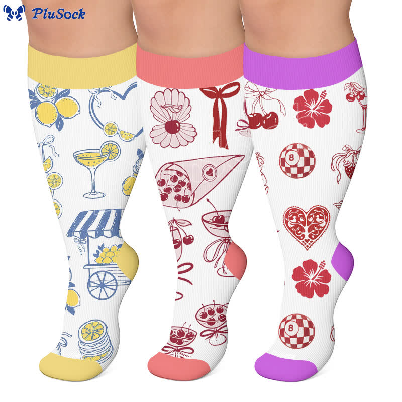 Chaussettes de compression Lemon Cocktail grande taille - image 0