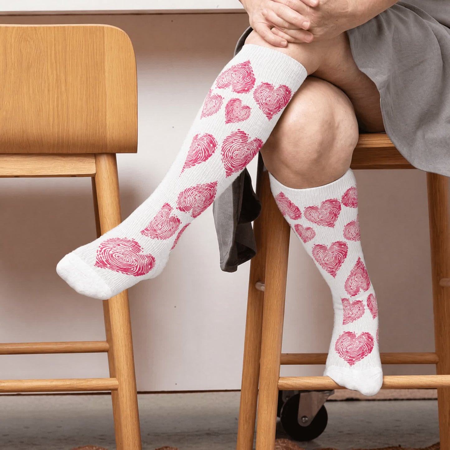 Chaussettes de compression sexy en forme de cœur, grandes tailles - Blanc (1 paire) - 4XL - image 2