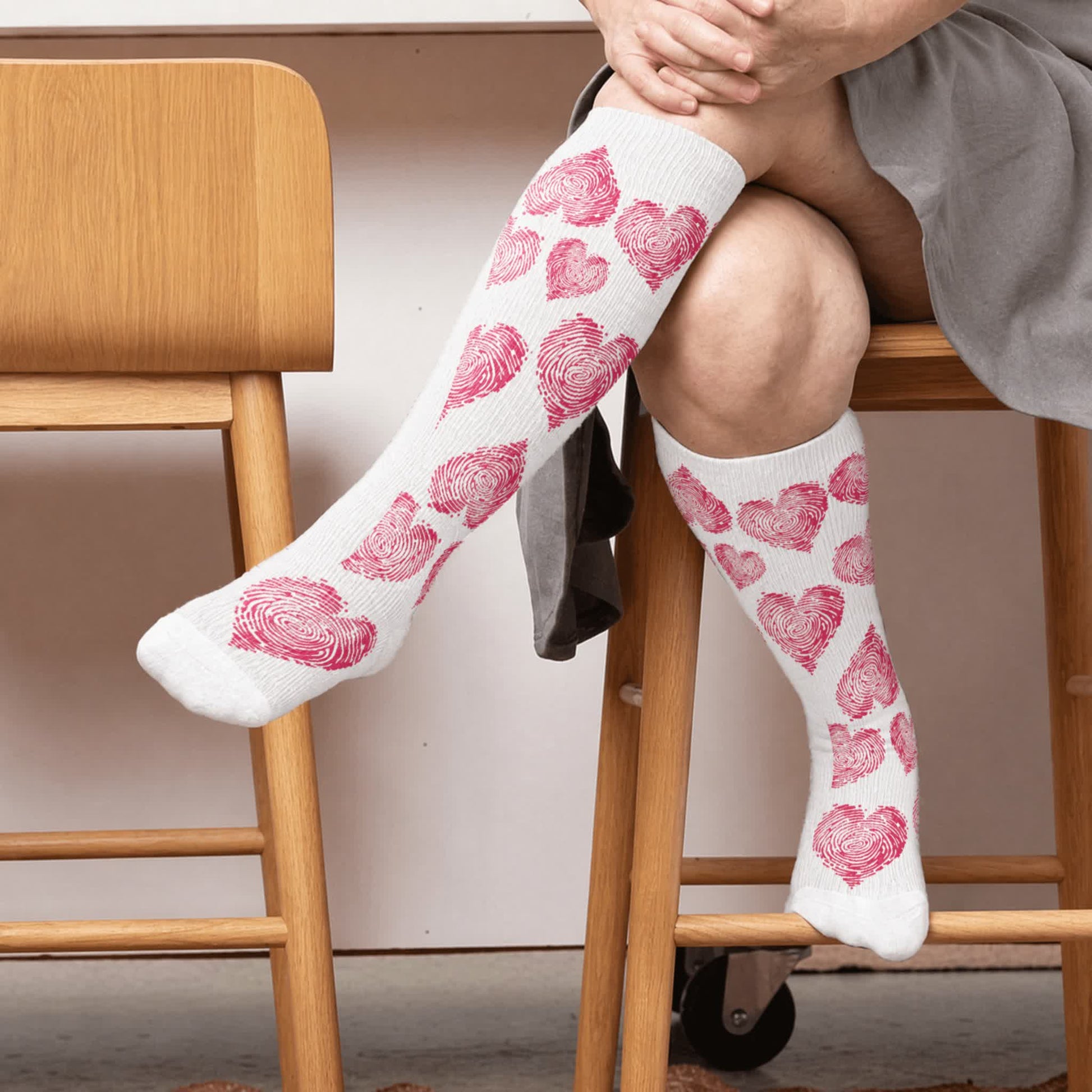 Chaussettes de compression sexy en forme de cœur, grandes tailles - Blanc (1 paire) - 4XL - image 2