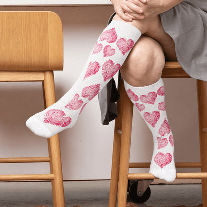 Chaussettes de compression sexy en forme de cœur, grandes tailles - Blanc (1 paire) - 4XL - image 2