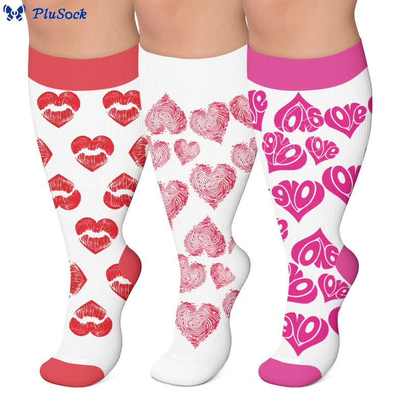 Chaussettes de compression sexy en forme de cœur, grandes tailles - image 0