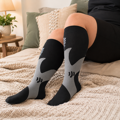 Chaussettes de compression blanches en bambou grande taille - Noir-A - 4XL - image 9