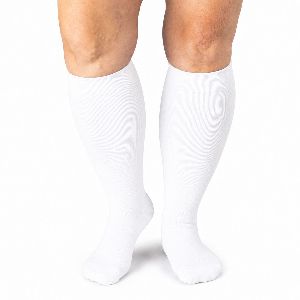 Chaussettes de compression en bambou à rayures violettes grandes tailles - image 5