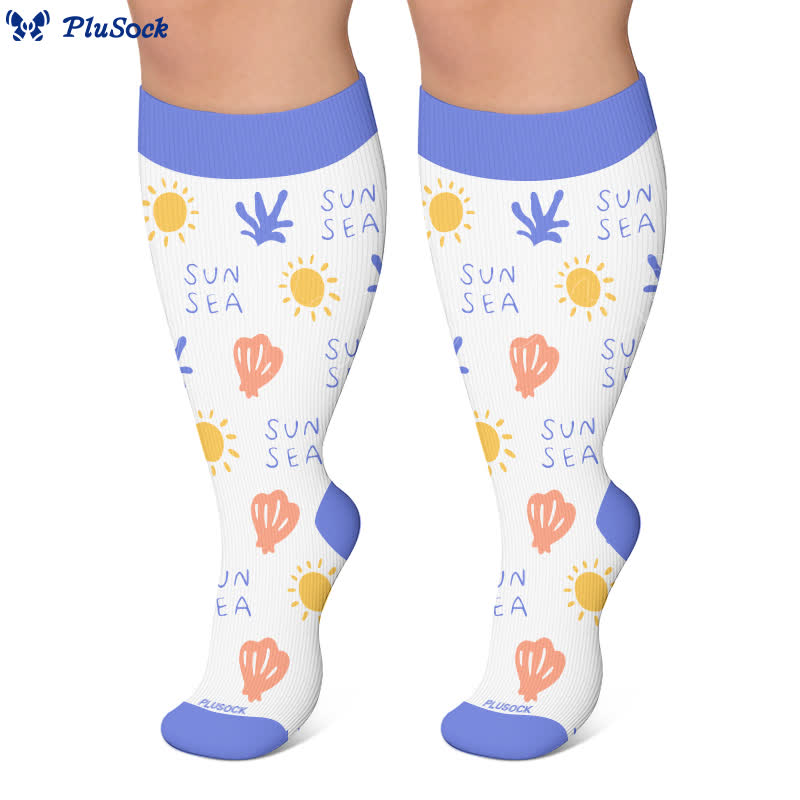 Chaussettes de compression fantaisie à imprimé dessin animé mignon grande taille - image 5