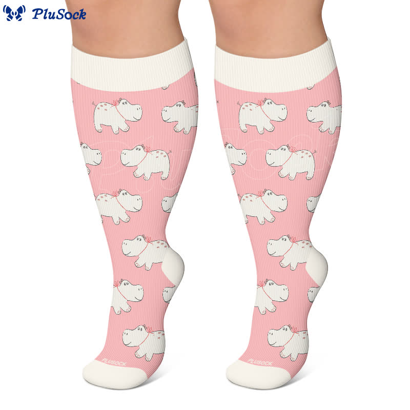Chaussettes de compression fantaisie à imprimé dessin animé mignon grande taille - image 7