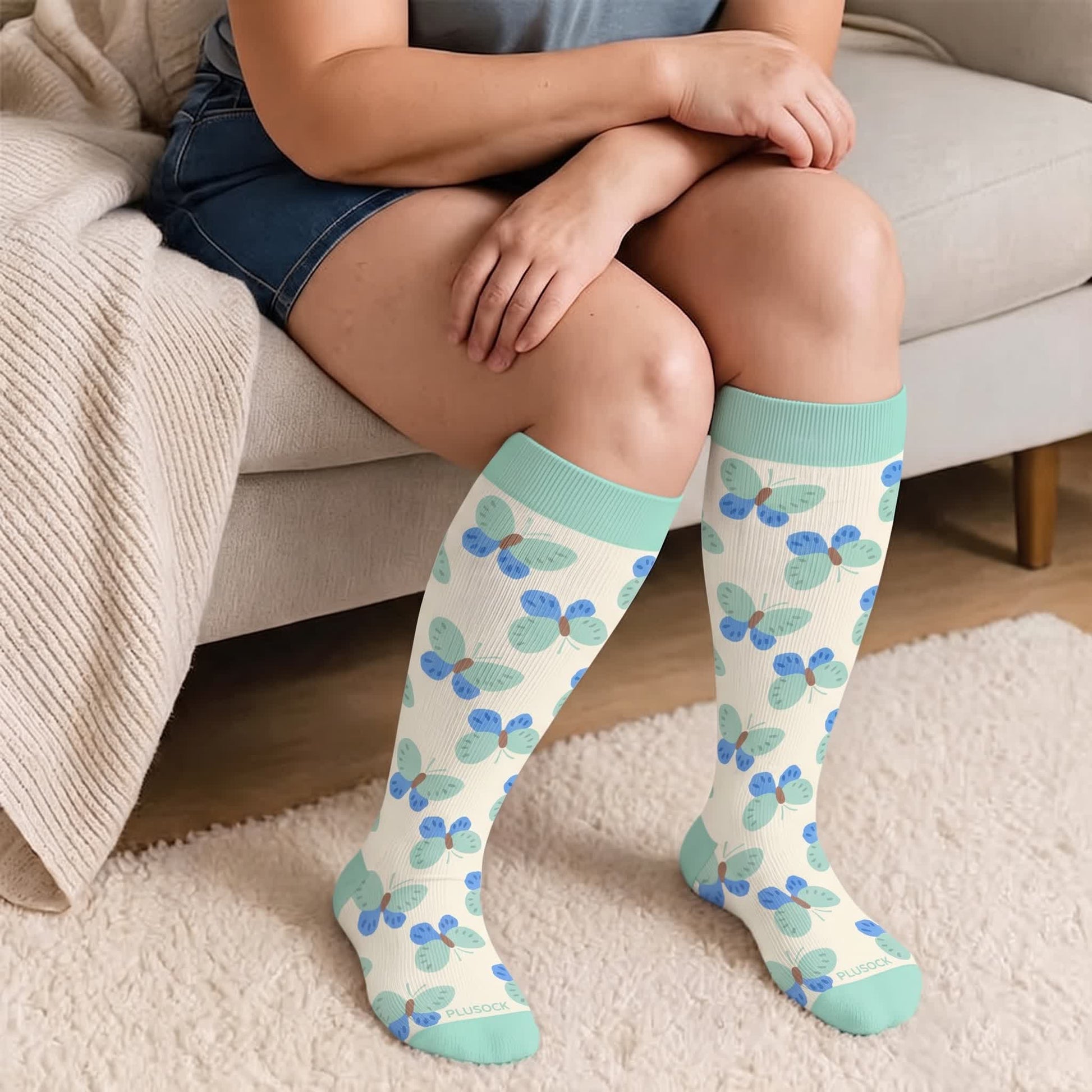 Chaussettes de compression fantaisie à imprimé dessin animé mignon grande taille - image 3