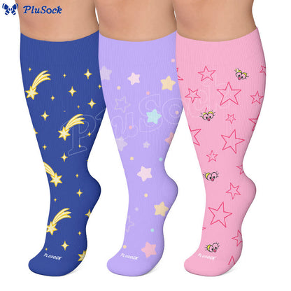 Chaussettes de compression grand format à motif ciel étoilé - image 0