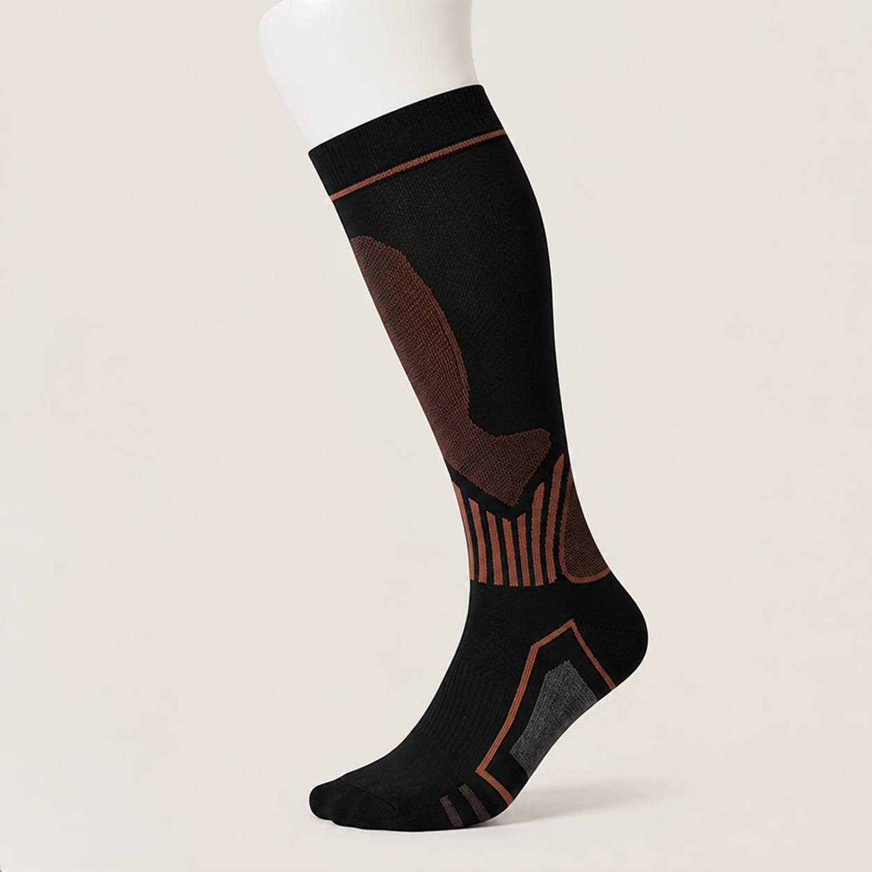 Chaussettes de compression côtelées contrastées (6 paires) - image 1