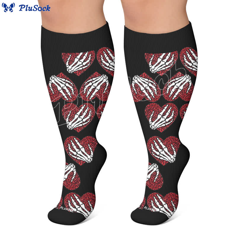 Chaussettes de compression grande taille à motif crâne bandé - image 6