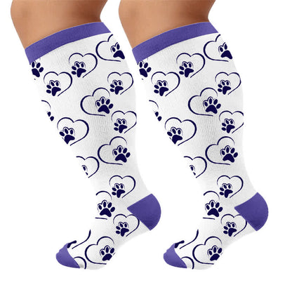 Chaussettes de compression grandes tailles avec motif chat et cœur - image 10