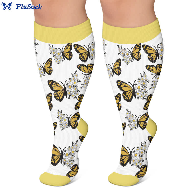 Chaussettes de compression Sunset Butterfly grande taille - image 7