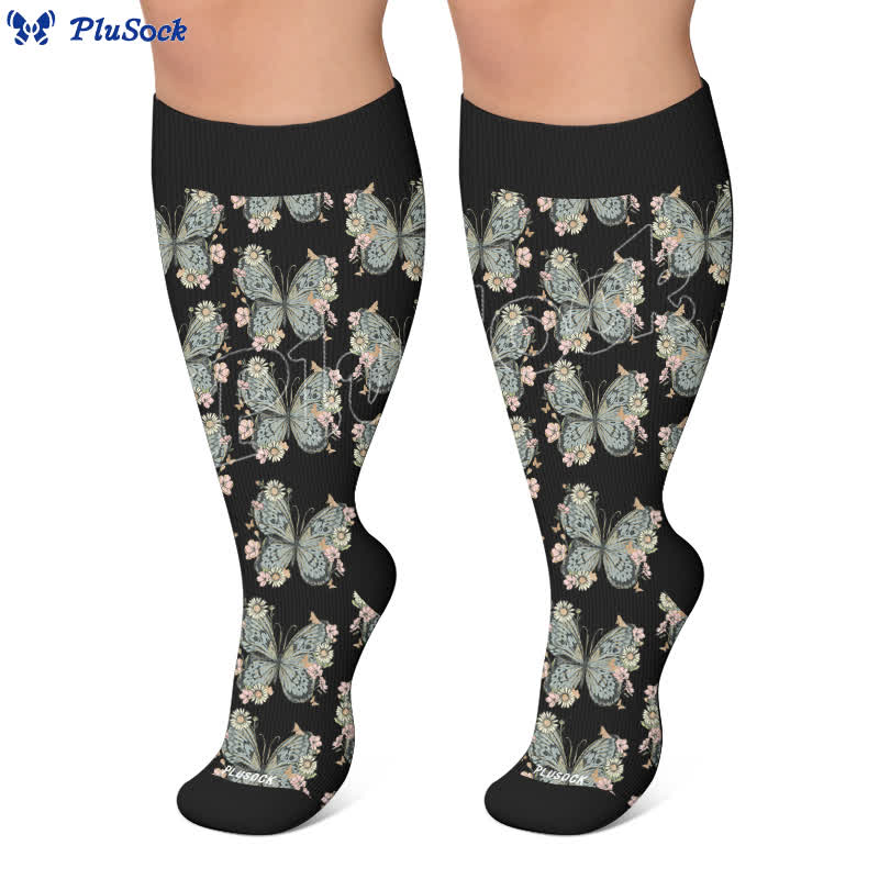 Chaussettes de compression Sunset Butterfly grande taille - image 6