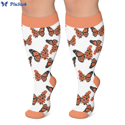 Chaussettes de compression Sunset Butterfly grande taille - image 5