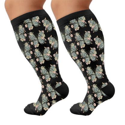 Chaussettes de compression Sunset Butterfly grande taille - image 9