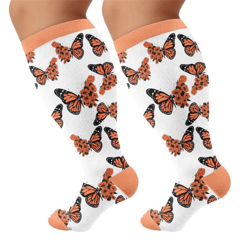 Chaussettes de compression Sunset Butterfly grande taille - image 8