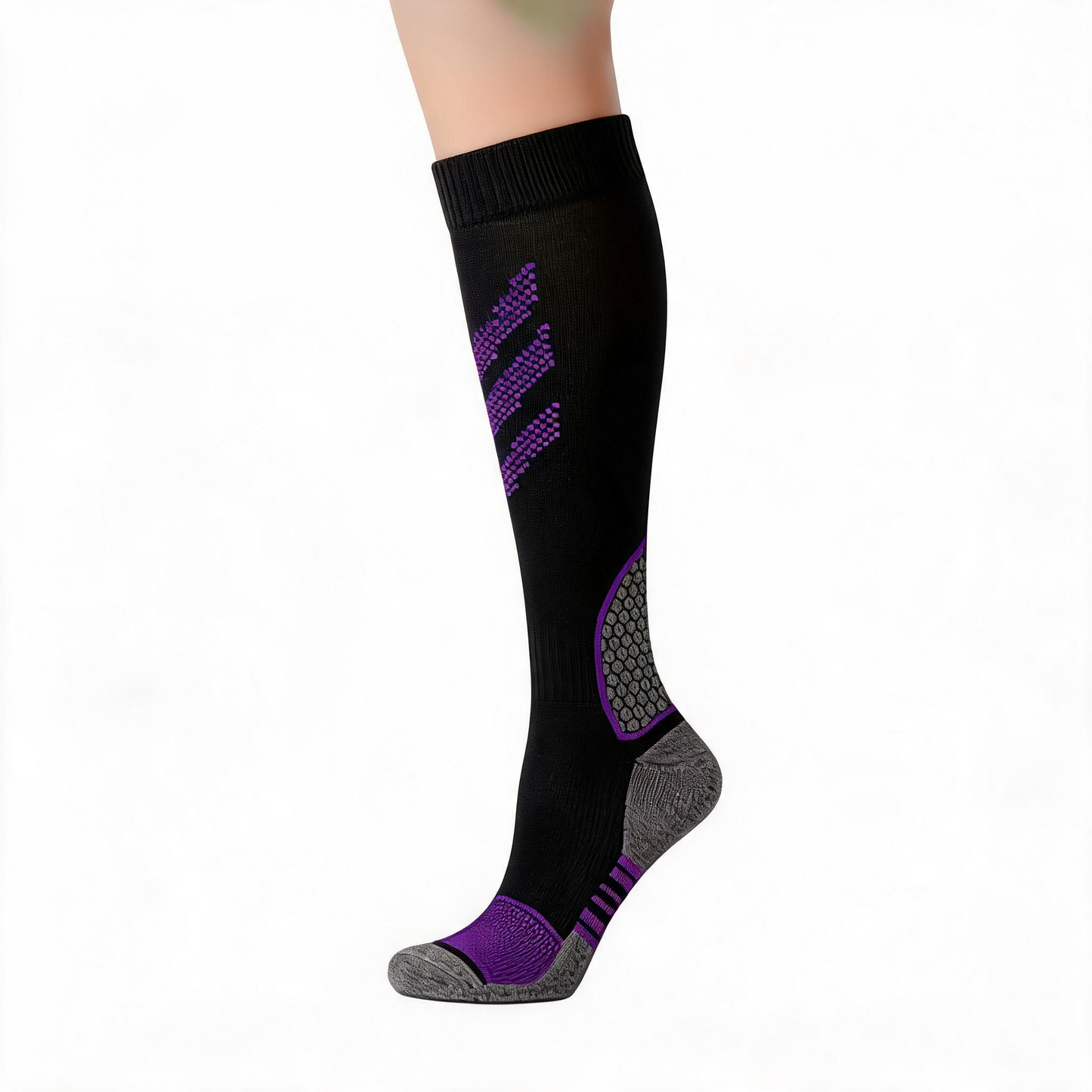 Chaussettes de compression rayées (6 paires) - Violet - L/XL - image 3