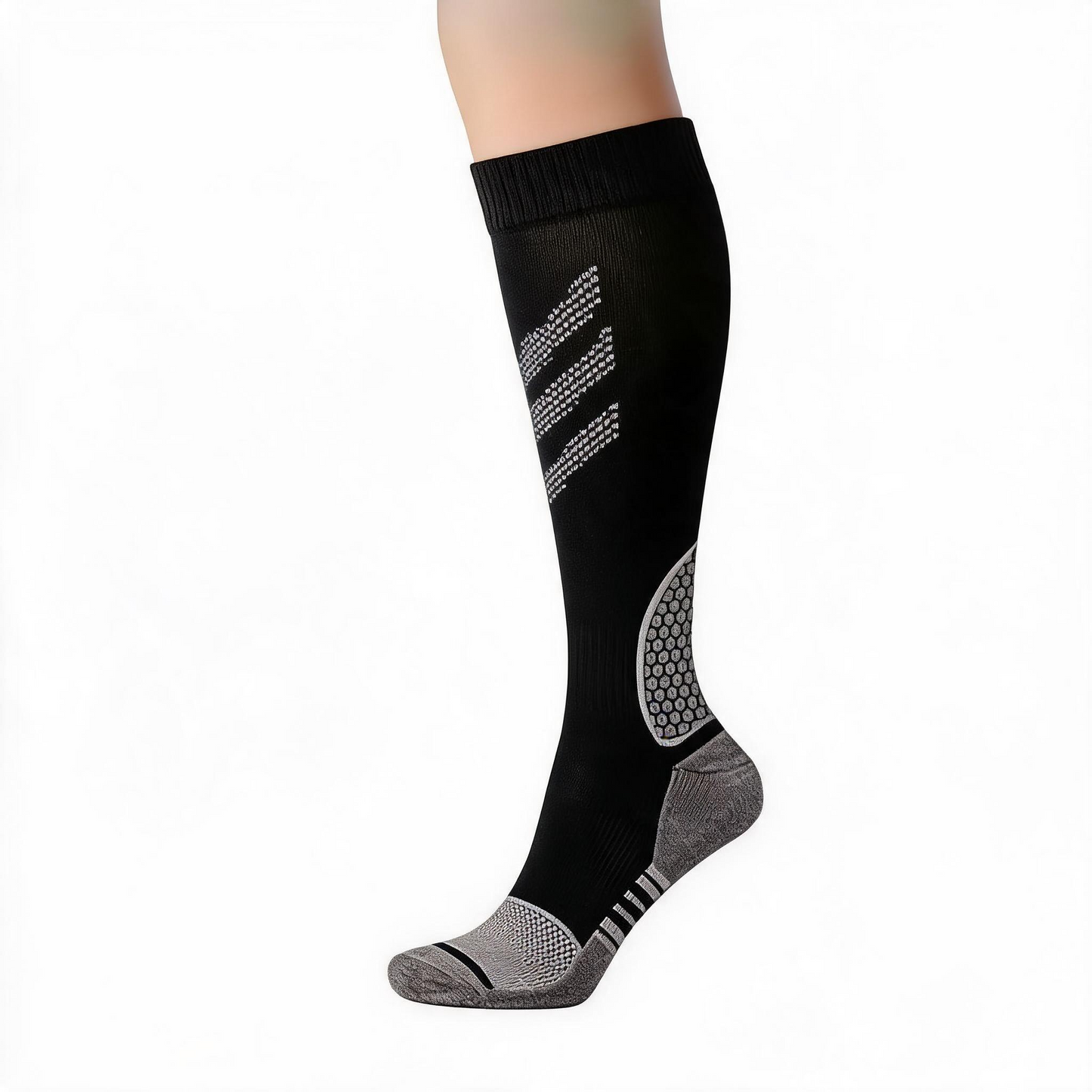 Chaussettes de compression rayées (6 paires) - Gris - L/XL - image 1