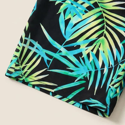 Ensemble tankini à imprimé tropical et décolleté en cœur côtelé - image 16