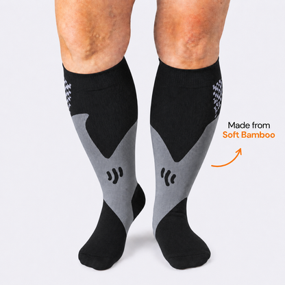 Chaussettes de compression noires en bambou pour grandes tailles - image 0