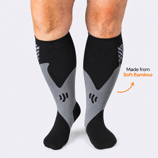 Chaussettes de compression noires en bambou pour grandes tailles - image 0