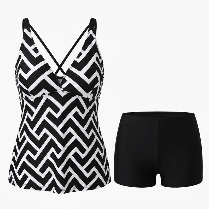 Ensemble tankini fluide à col en V croisé - image 11