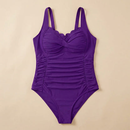 Maillot de bain une pièce froncé à imprimé floral et feuilles vintage - image 15