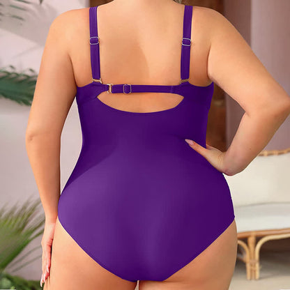 Maillot de bain une pièce froncé à imprimé floral et feuilles vintage - image 3