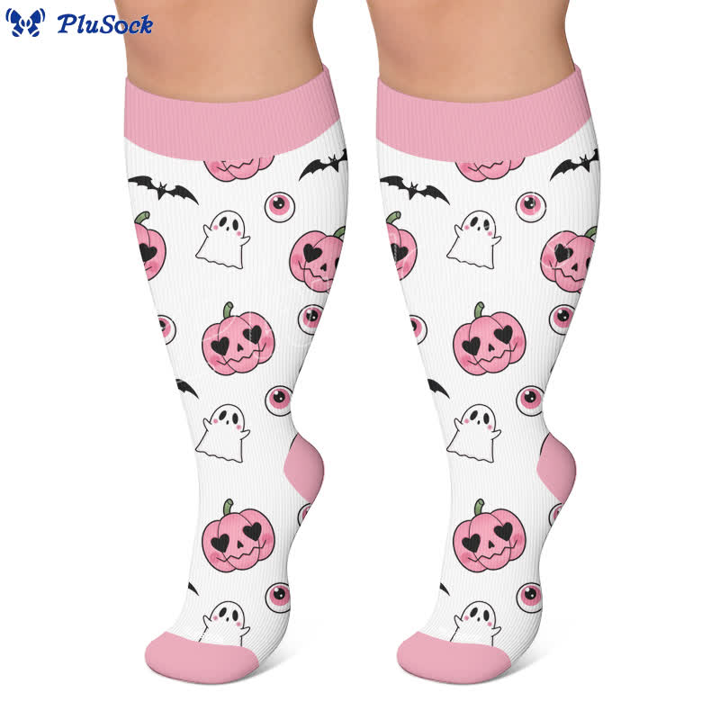 Chaussettes de compression citrouille d'Halloween grande taille - image 6