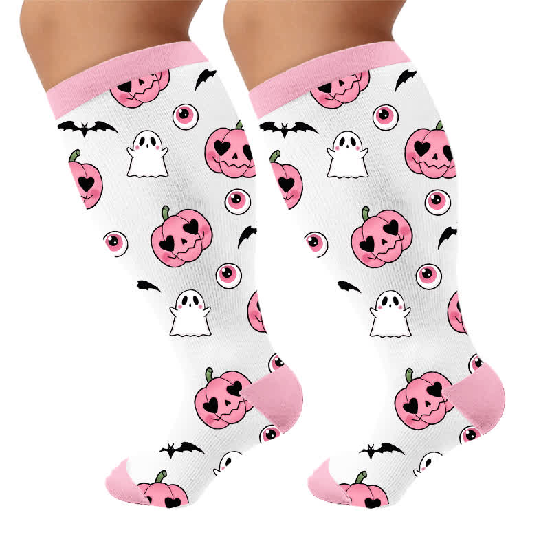 Chaussettes de compression citrouille d'Halloween grande taille - image 9