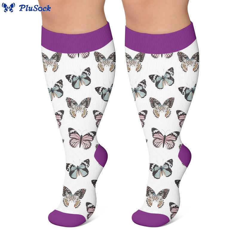 Chaussettes de compression papillon ludiques grandes tailles - image 7