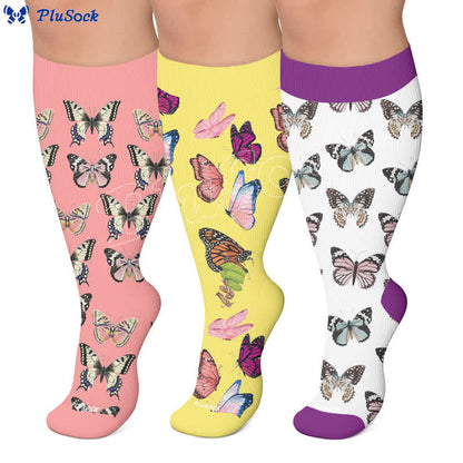 Chaussettes de compression papillon ludiques grandes tailles - image 0