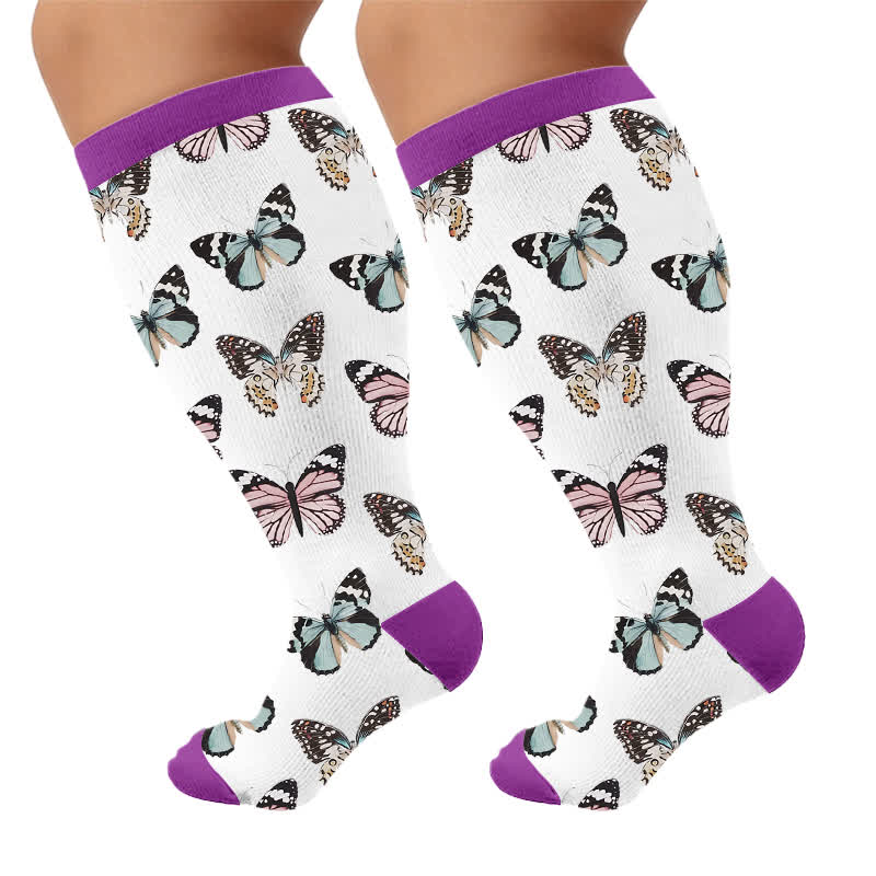 Chaussettes de compression papillon ludiques grandes tailles - image 10