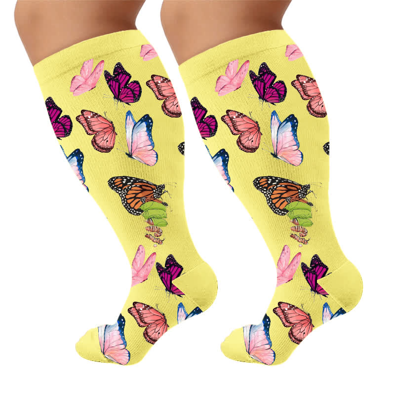 Chaussettes de compression papillon ludiques grandes tailles - image 9