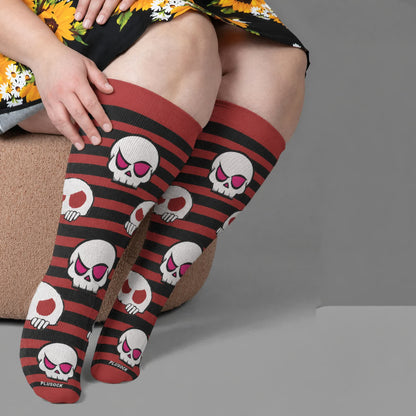 Chaussettes de compression grandes tailles Skull Lollipops - Rouge (1 paire) - 4XL - image 2