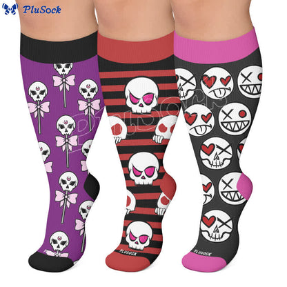Chaussettes de compression grandes tailles Skull Lollipops - image 0