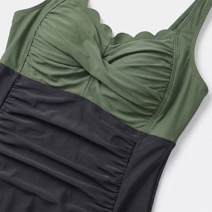 Maillot de bain une pièce froncé à imprimé cachemire tropical - image 14