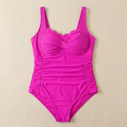 Maillot de bain une pièce froncé à imprimé cachemire tropical - Fuchsia - 6XL - image 19