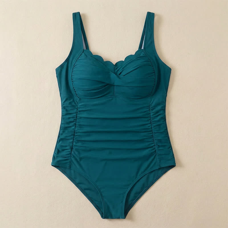 Maillot de bain une pièce froncé à imprimé cachemire tropical - image 16