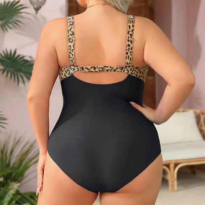 Maillot de bain une pièce froncé à imprimé léopard fleuri vintage - image 7