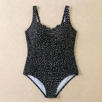 Maillot de bain une pièce froncé à imprimé léopard fleuri vintage - image 17