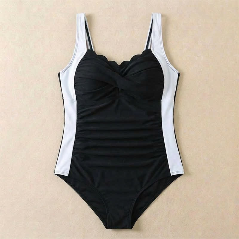 Maillot de bain une pièce froncé à imprimé léopard fleuri vintage - image 16