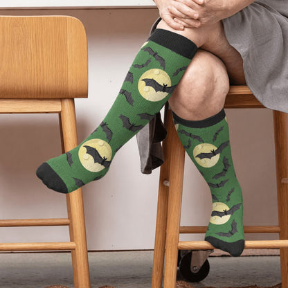 Chaussettes de compression Moon Bat Skull grandes tailles - Vert (1 paire) - 4XL - image 1