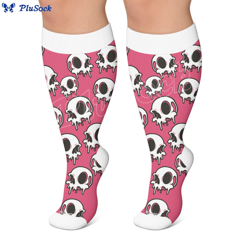 Chaussettes de compression grande taille à motif de crâne et crème glacée - image 7