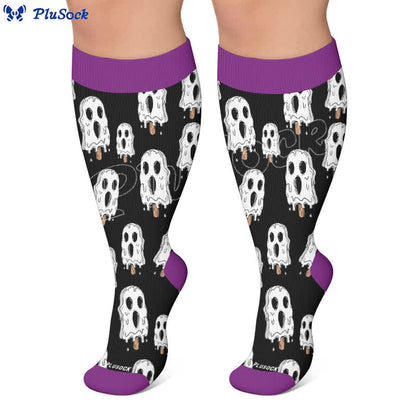 Chaussettes de compression grande taille à motif de crâne et crème glacée - image 5