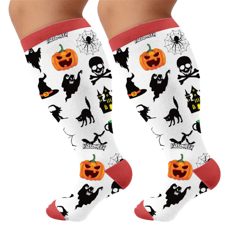 Chaussettes de compression grande taille à motif de crâne et crème glacée - image 9
