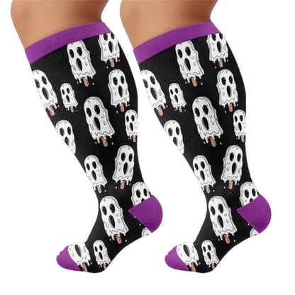 Chaussettes de compression grande taille à motif de crâne et crème glacée - image 8