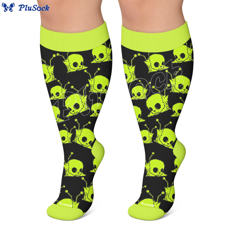 Chaussettes de compression grande taille à motif crâne d'escargot - image 6